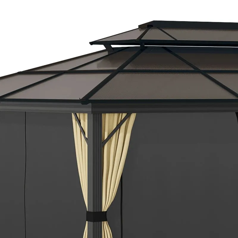 Outsunny 11x15 Hardtop Gazebo with Aluminum Frame, Polycarbonate Gazebo Canopy -  84C-268