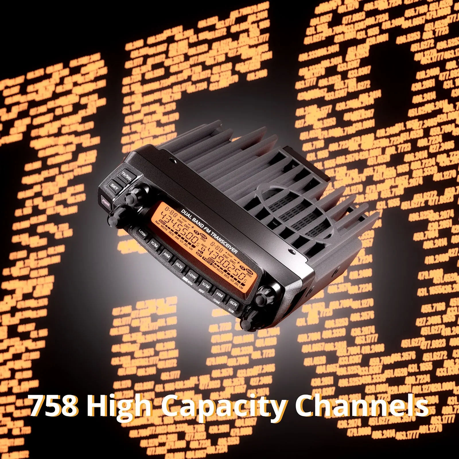 Radioddity DB50 Dual Band Mobile Radio | 50W | Large LCD Display | Multi-band Receiver  | 758 Channel |  Chirp Programmable