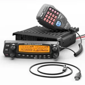 Radioddity DB50 Dual Band Mobile Radio | 50W | Large LCD Display | Multi-band Receiver  | 758 Channel |  Chirp Programmable