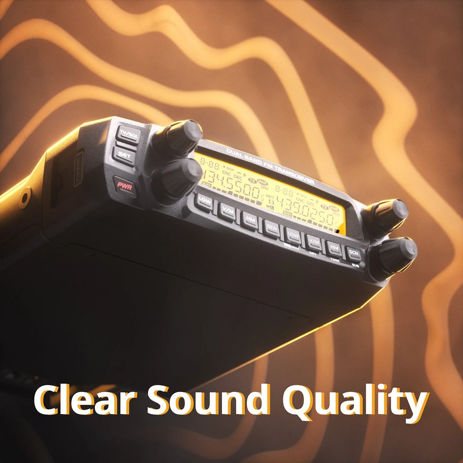 Radioddity DB50 Dual Band Mobile Radio | 50W | Large LCD Display | Multi-band Receiver  | 758 Channel |  Chirp Programmable