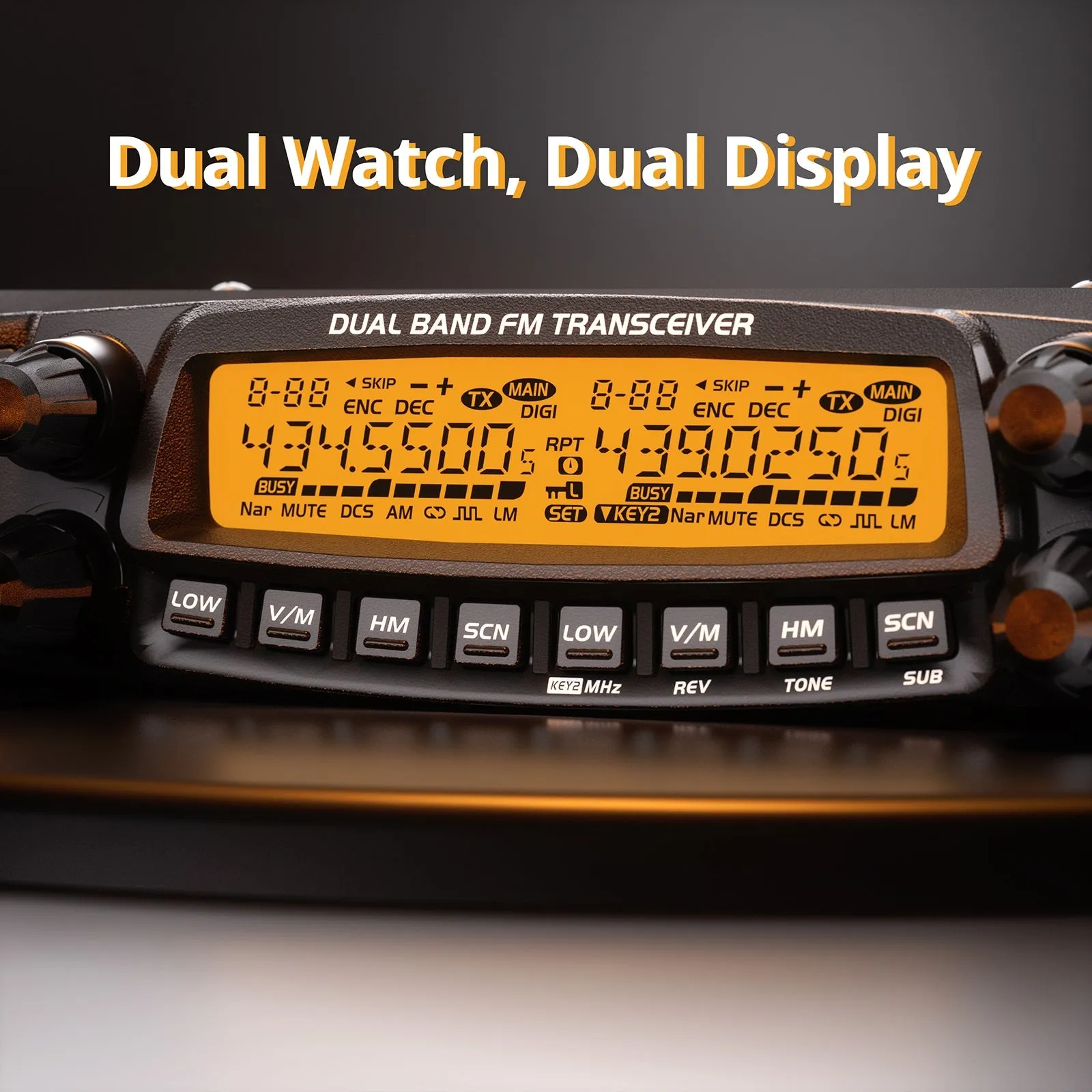 Radioddity DB50 Dual Band Mobile Radio | 50W | Large LCD Display | Multi-band Receiver  | 758 Channel |  Chirp Programmable