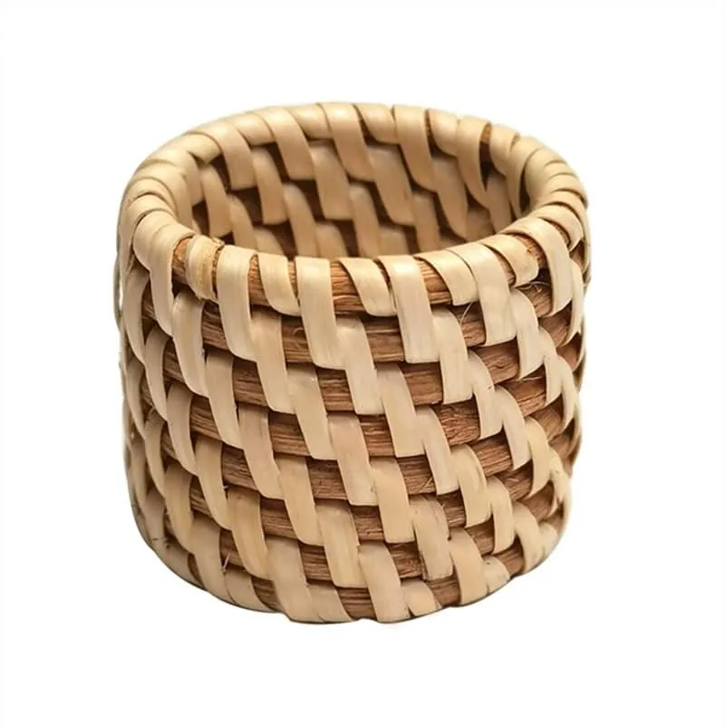 Set of 10 Natural Jute Napkin Rings
