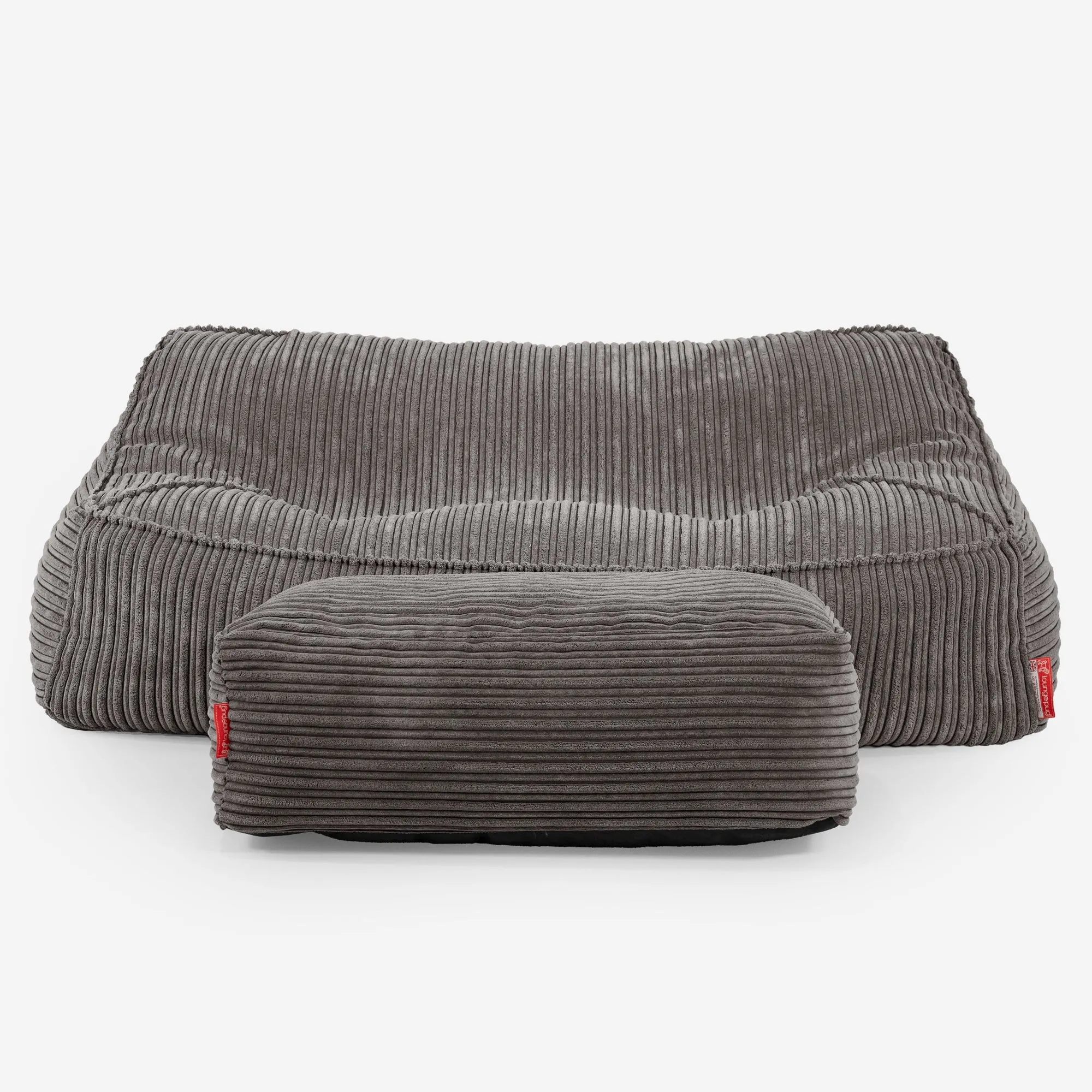 Sloucher Bean Bag Sofa - Cord Graphite Grey