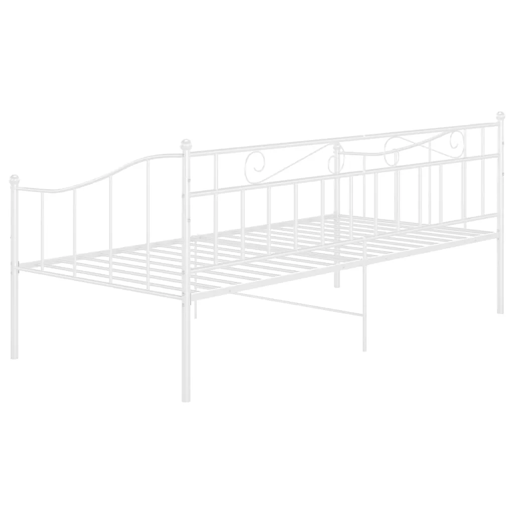 Sofa Bed Frame without Mattress White Metal 90x200 cm