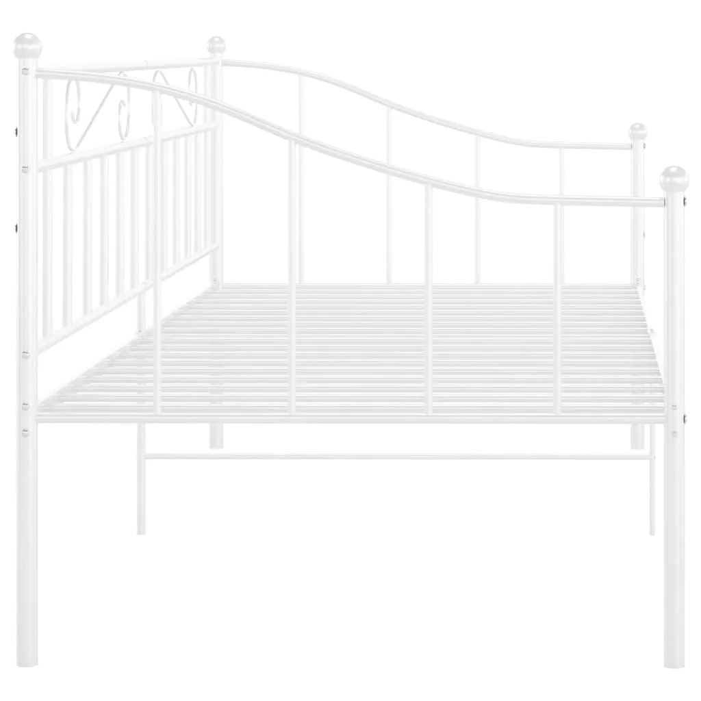 Sofa Bed Frame without Mattress White Metal 90x200 cm