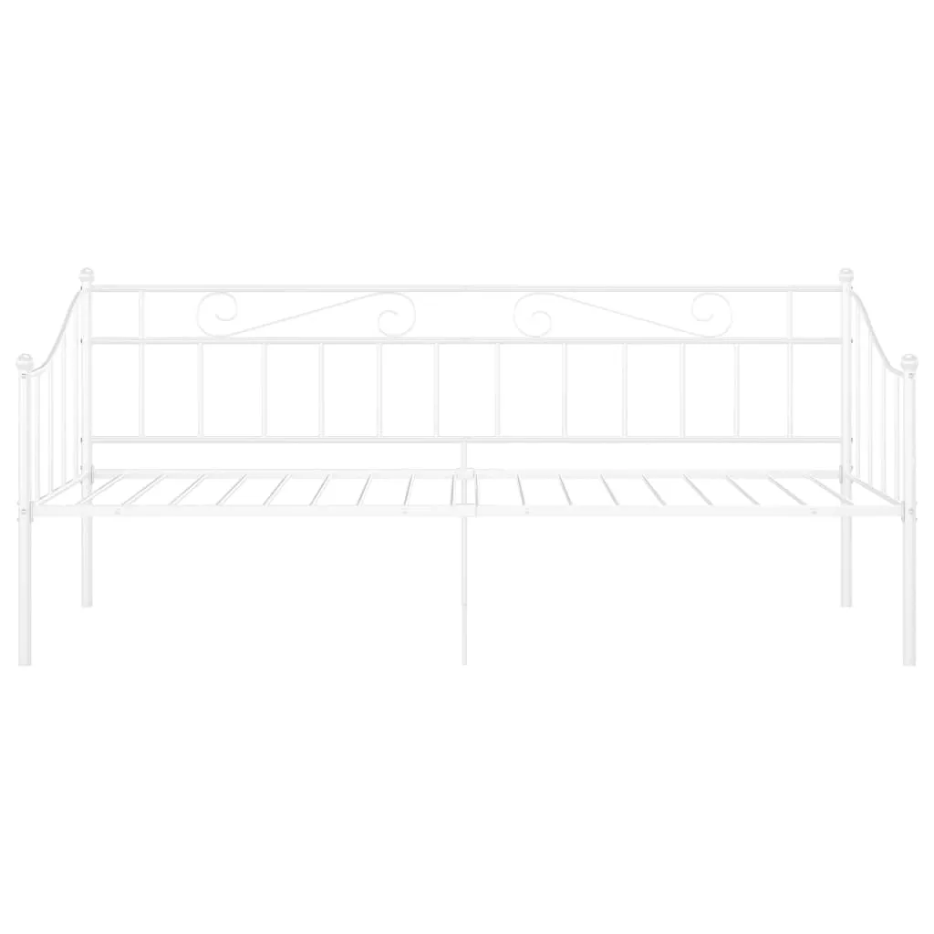 Sofa Bed Frame without Mattress White Metal 90x200 cm