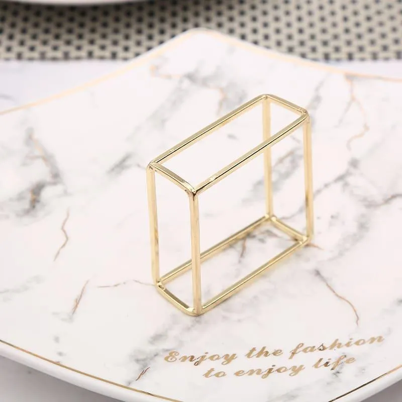 Ten Square Napkin Rings in Gold