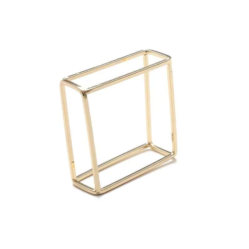Ten Square Napkin Rings in Gold