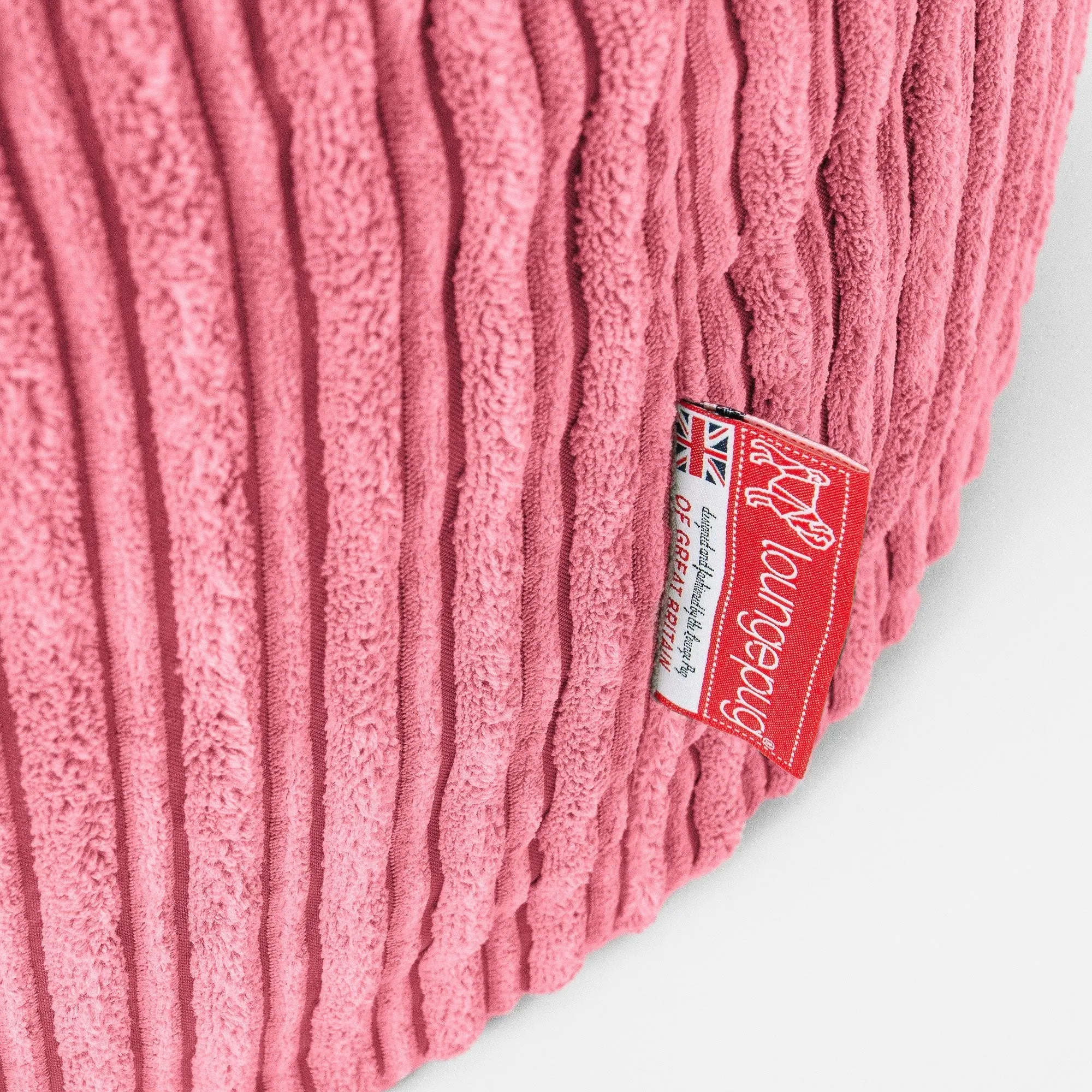 The 3 Seater Albert Sofa Bean Bag - Cord Coral Pink