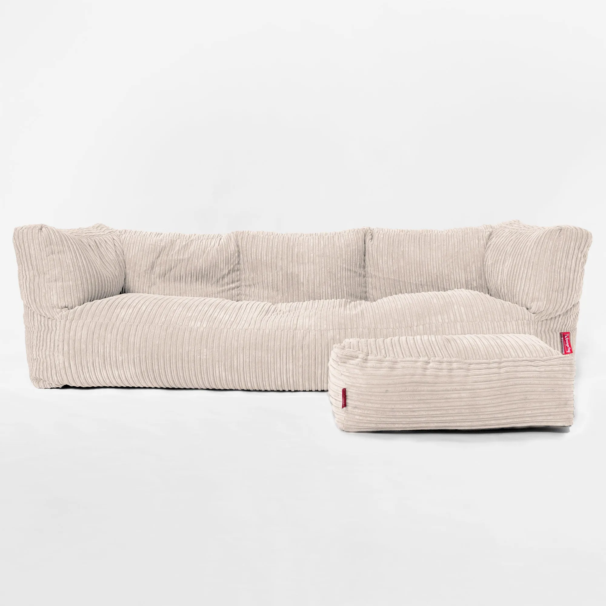 The 3 Seater Albert Sofa Bean Bag - Cord Ivory
