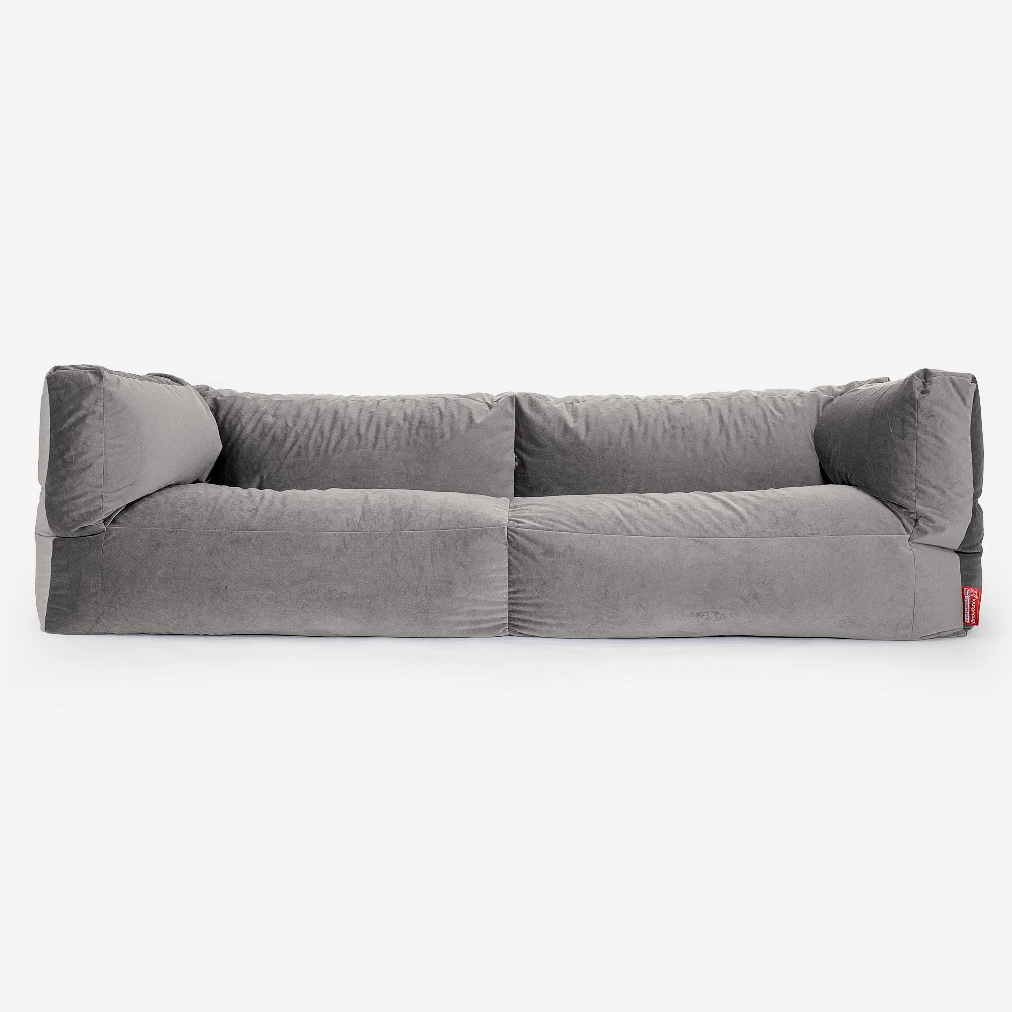 The 3 Seater Albert Sofa Bean Bag - Velvet Silver