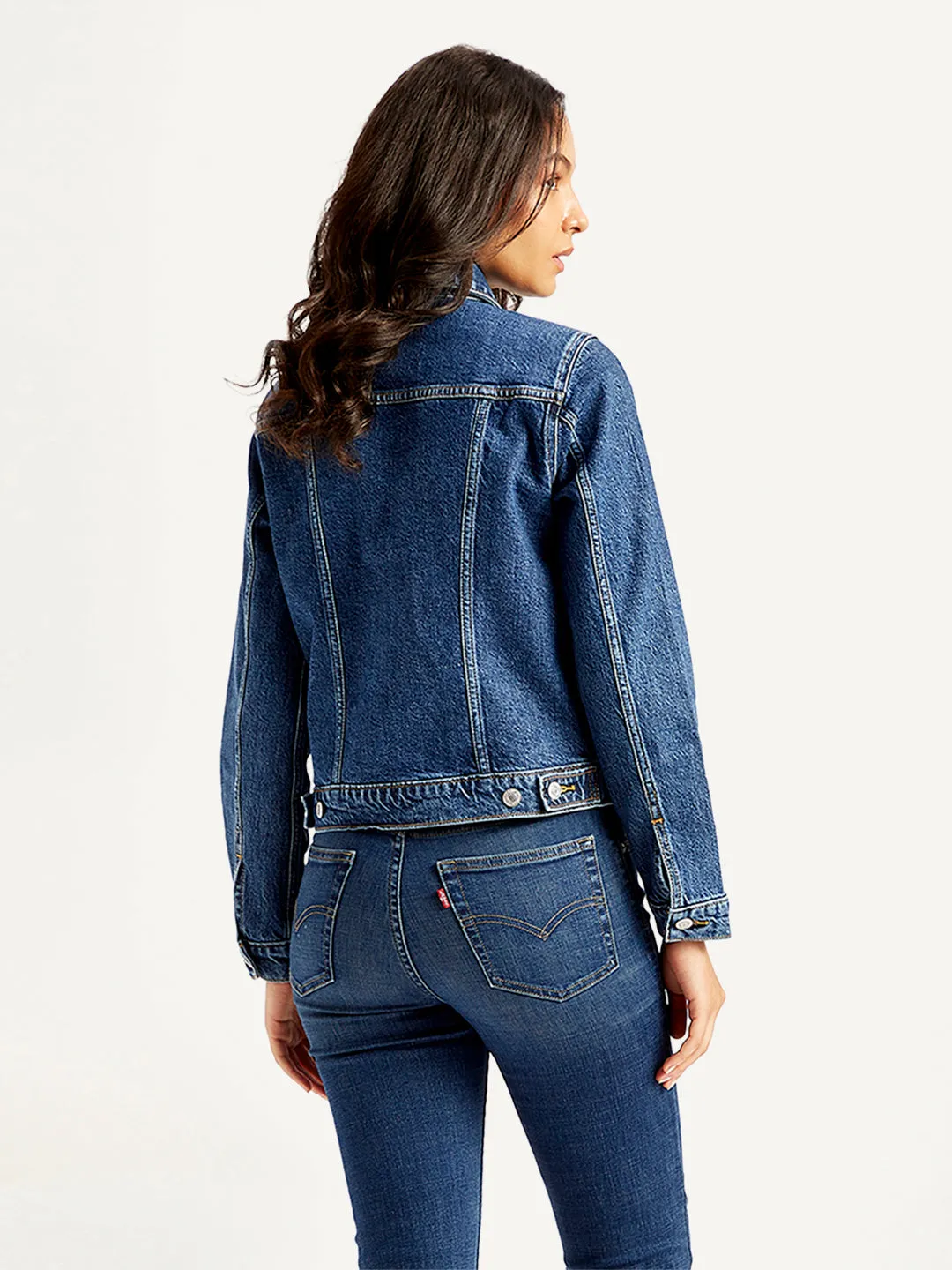 Women's Solid Indigo Spread Collar Jacket