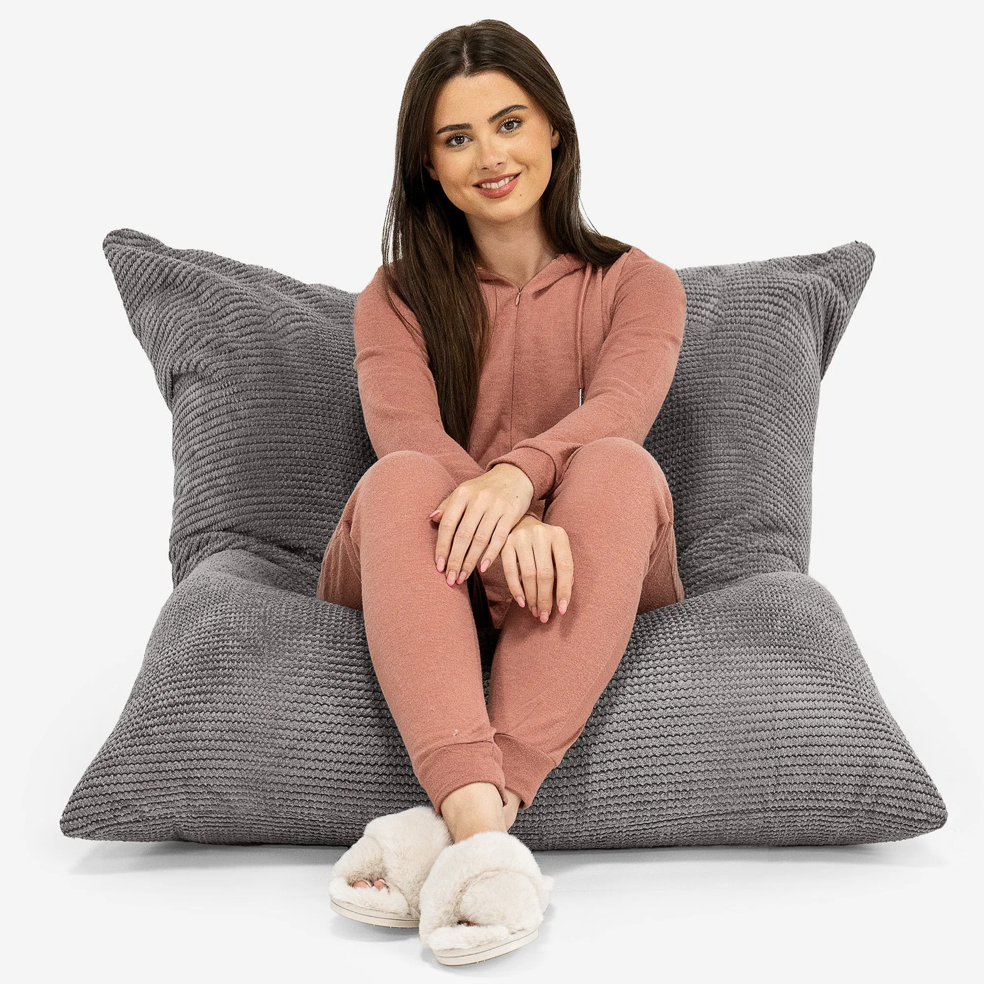 XL Pillow Beanbag - Pom Pom Charcoal Grey