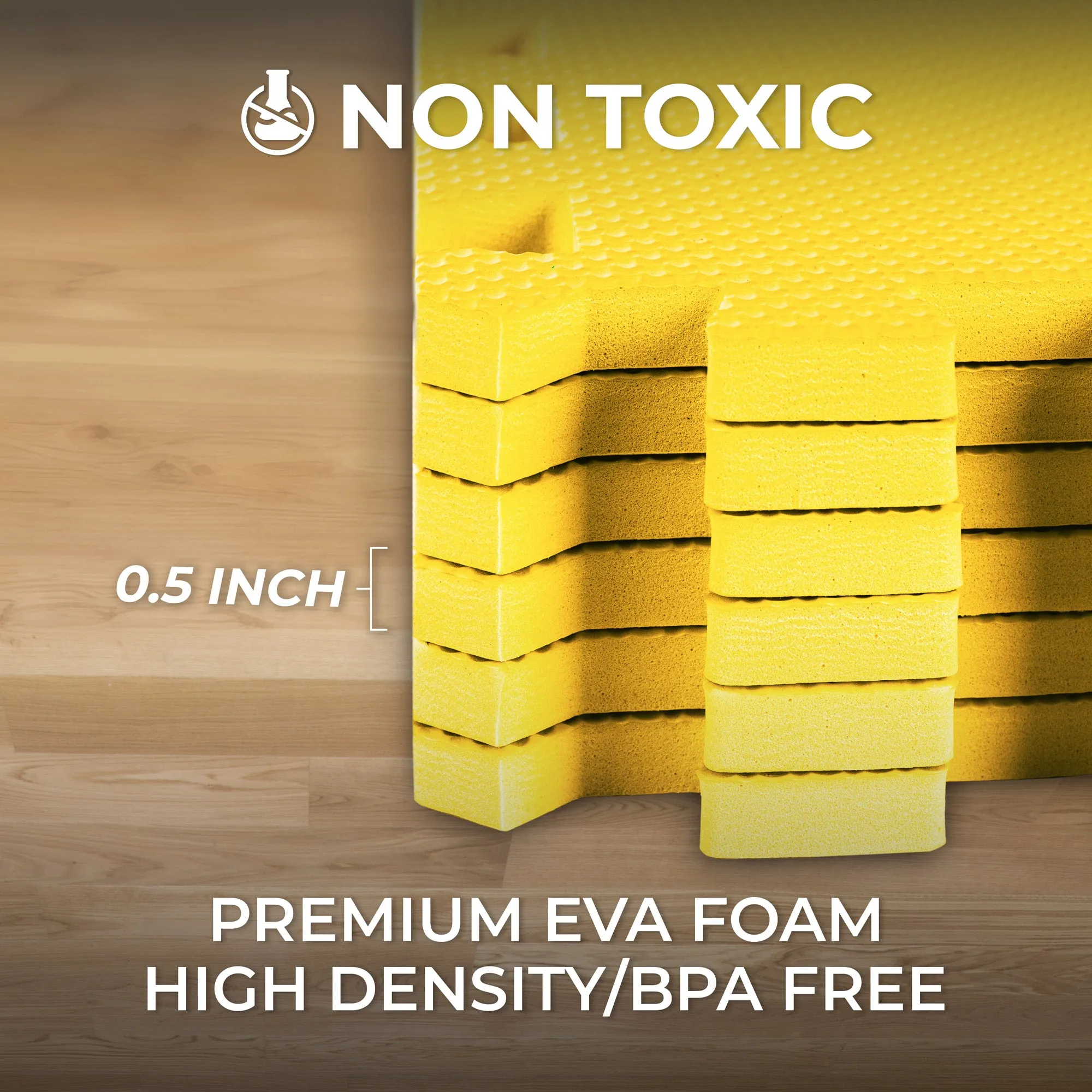 Yellow Heavy-Duty Interlocking Foam Mat